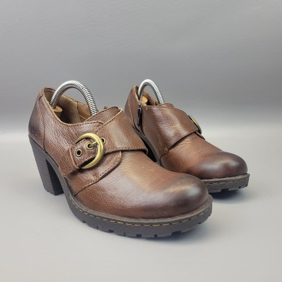 BOC Born Concepts Women's Sz 6.5 US/37‎ EU Brown Leather Zip Heeled Shoes C03752 - Picture 8 of 16